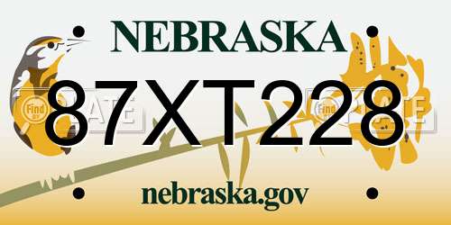 87XT228 Nebraska License Plate