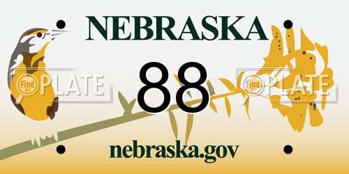 88 Nebraska License Plate