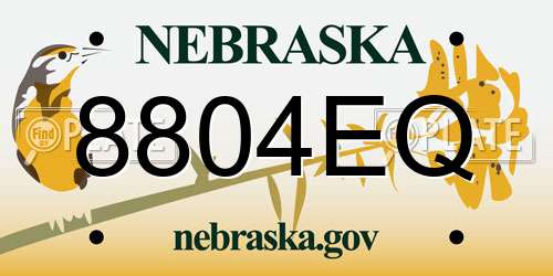 8804EQ Nebraska License Plate