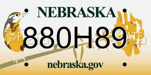 880H89 Nebraska License Plate
