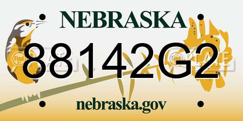 88142G2 Nebraska License Plate