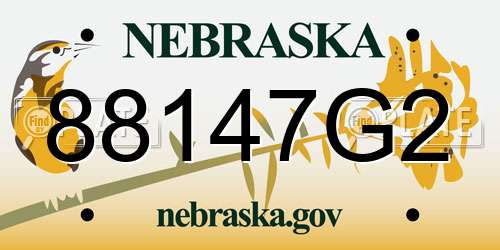 88147G2 Nebraska License Plate