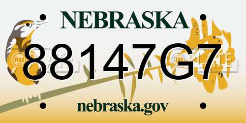 88147G7 Nebraska License Plate