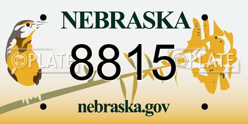 8815 Nebraska License Plate