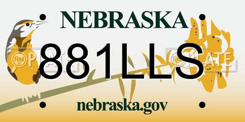 881LLS Nebraska License Plate