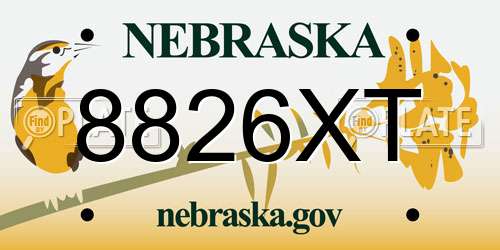8826XT Nebraska License Plate
