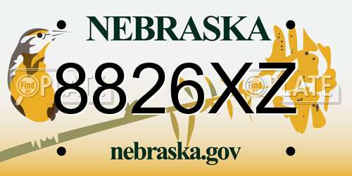 8826XZ Nebraska License Plate