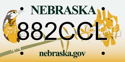 882CCL Nebraska License Plate