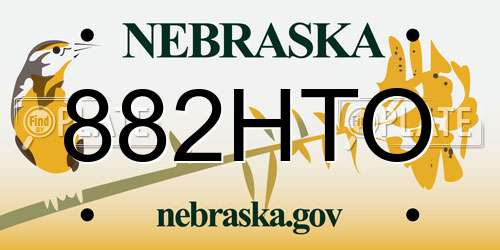 882HTO Nebraska License Plate