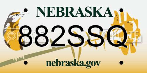 882SSQ Nebraska License Plate