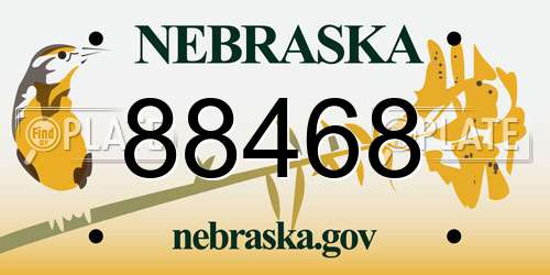 88468 Nebraska License Plate