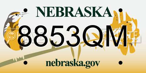 8853QM Nebraska License Plate