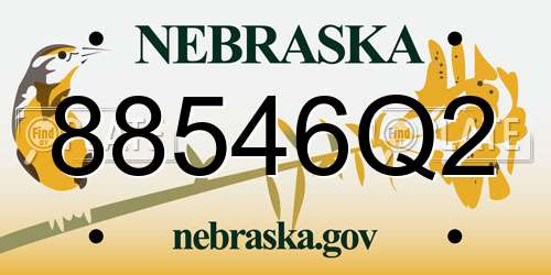 88546Q2 Nebraska License Plate