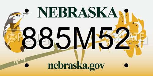 885M52 Nebraska License Plate
