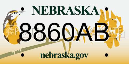 8860AB Nebraska License Plate