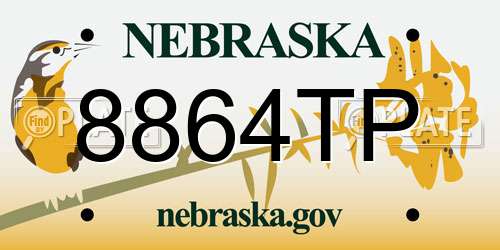 8864TP Nebraska License Plate