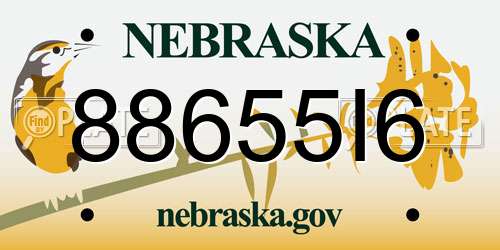 88655I6 Nebraska License Plate