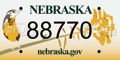 88770 Nebraska License Plate