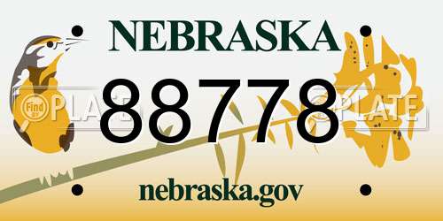 88778 Nebraska License Plate