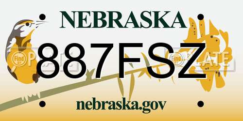 887FSZ Nebraska License Plate