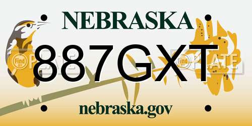 887GXT Nebraska License Plate