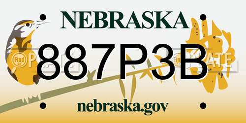 887P3B Nebraska License Plate