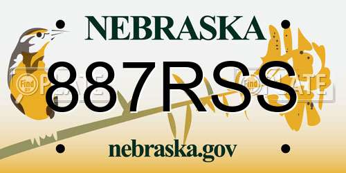 887RSS Nebraska License Plate