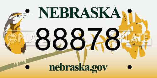 88878 Nebraska License Plate