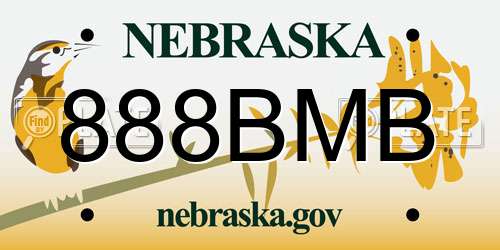 888BMB Nebraska License Plate