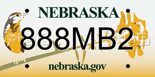 888MB2 Nebraska License Plate