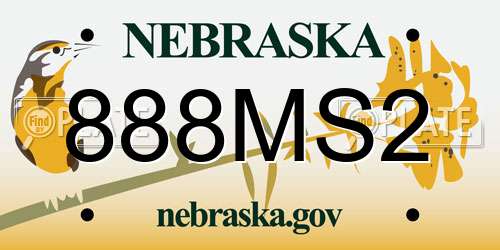 888MS2 Nebraska License Plate