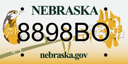 8898BO Nebraska License Plate