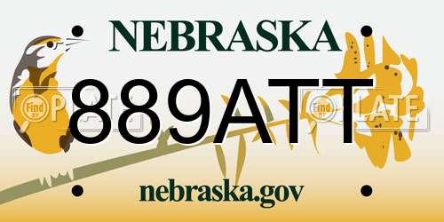 889ATT Nebraska License Plate