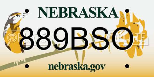 889BSO Nebraska License Plate