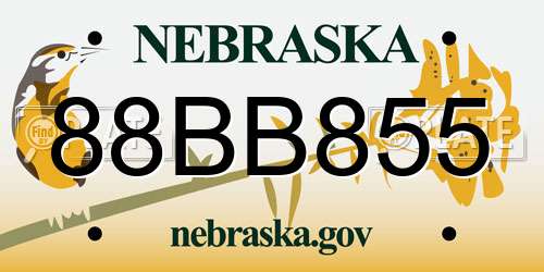 88BB855 Nebraska License Plate