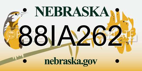 88IA262 Nebraska License Plate