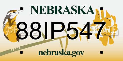 88IP547 Nebraska License Plate