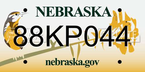 88KP044 Nebraska License Plate