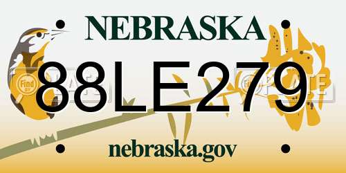 88LE279 Nebraska License Plate