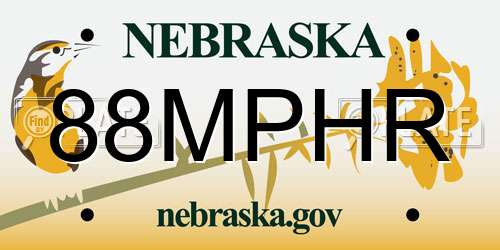 88MPHR Nebraska License Plate