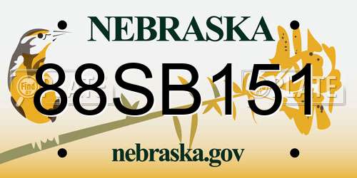 88SB151 Nebraska License Plate