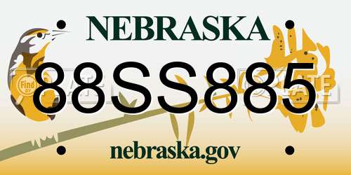 88SS885 Nebraska License Plate