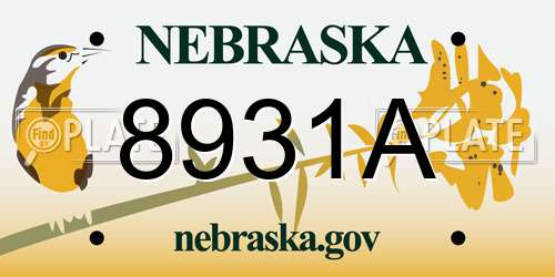 8931A Nebraska License Plate