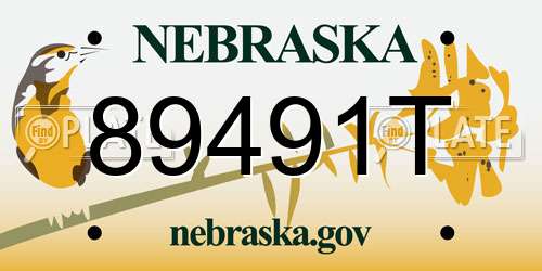 89491T Nebraska License Plate