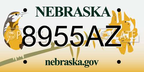 8955AZ Nebraska License Plate