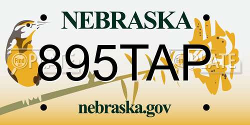 895TAP Nebraska License Plate