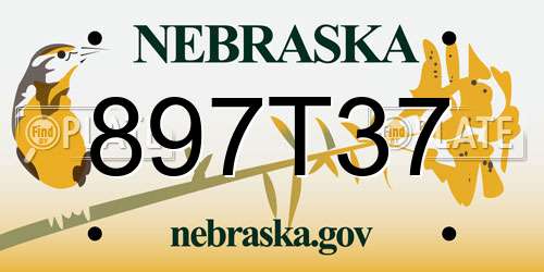897T37 Nebraska License Plate