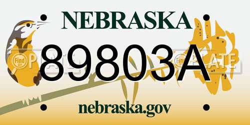 89803A Nebraska License Plate