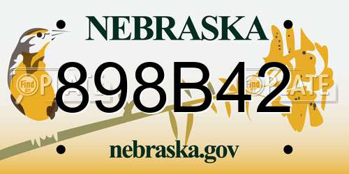 898B42 Nebraska License Plate