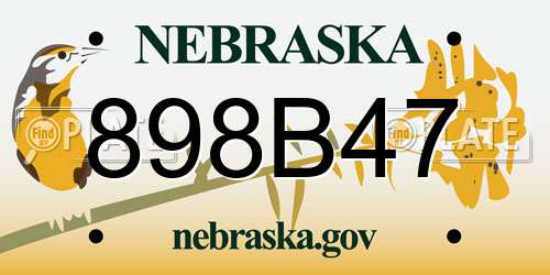 898B47 Nebraska License Plate